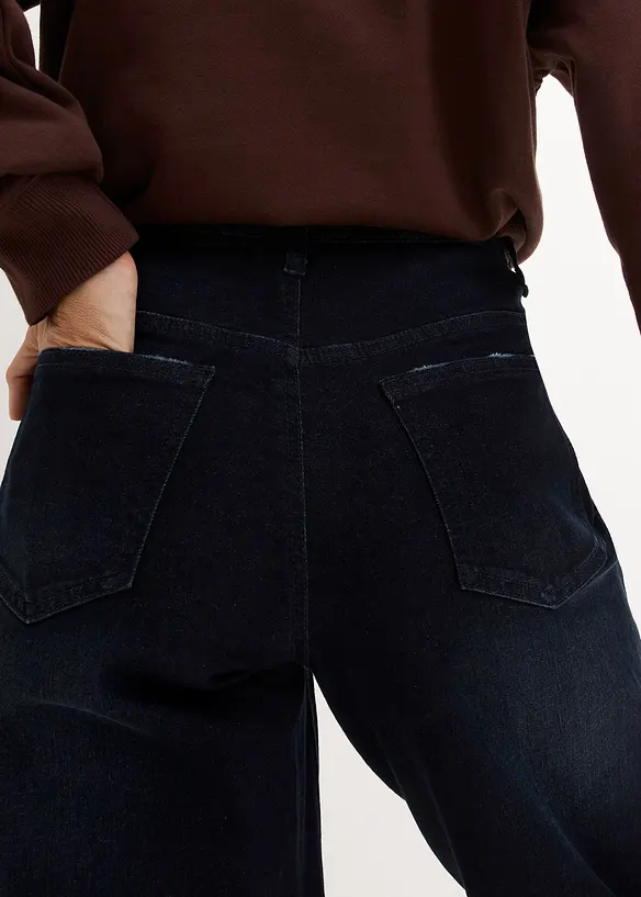Džíny Barrel s pohodlnou pasovkou, High Waist, bonprix