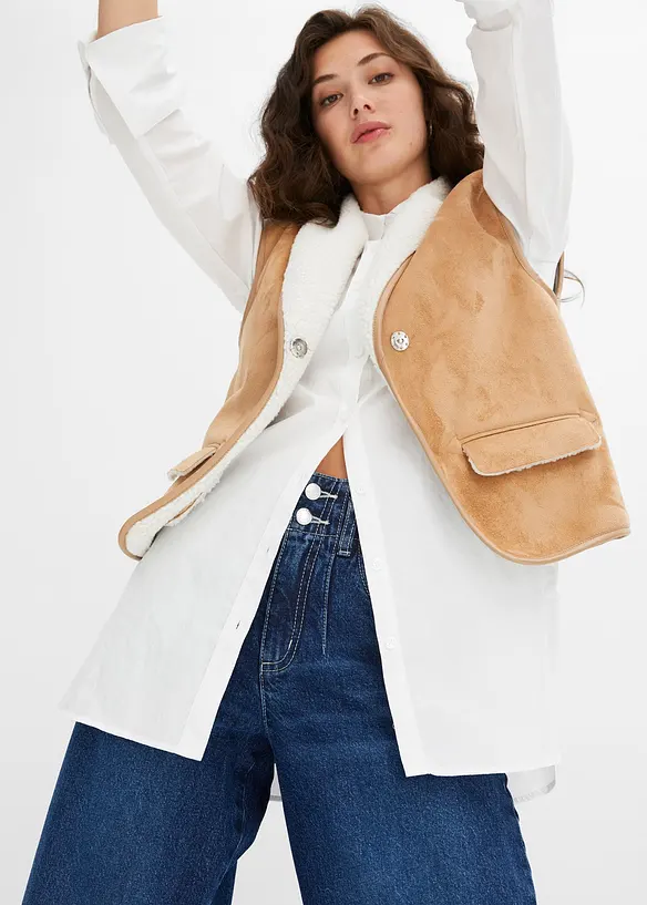 Džíny Wide Leg, High Waist, bonprix