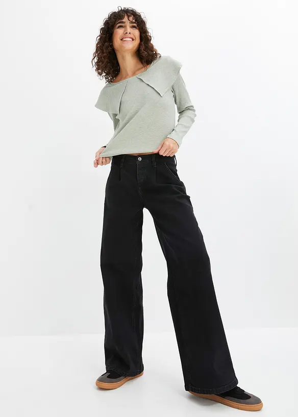 Džíny Wide Leg Mid Waist, bonprix