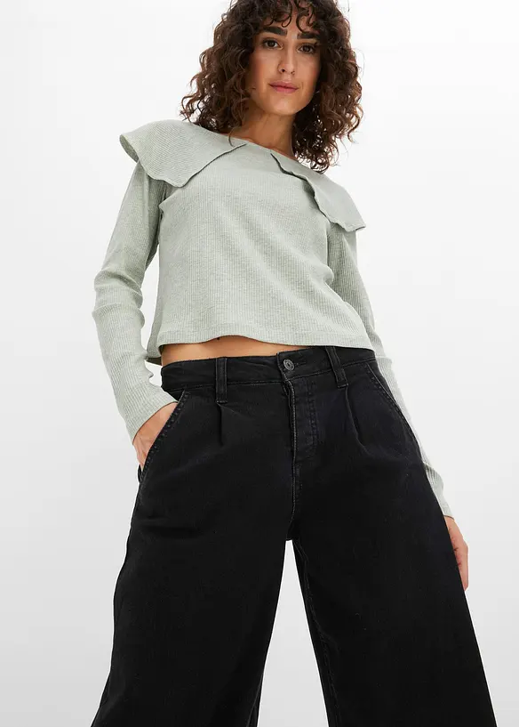 Džíny Wide Leg Mid Waist, bonprix