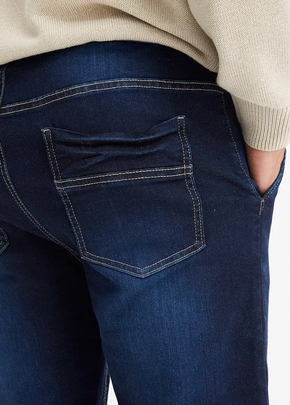 Strečové džíny bez zapínání Regular Fit, Tapered, bonprix