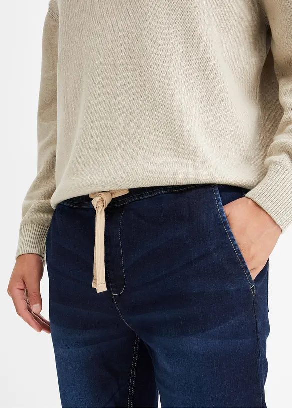 Strečové džíny bez zapínání Regular Fit, Tapered, bonprix