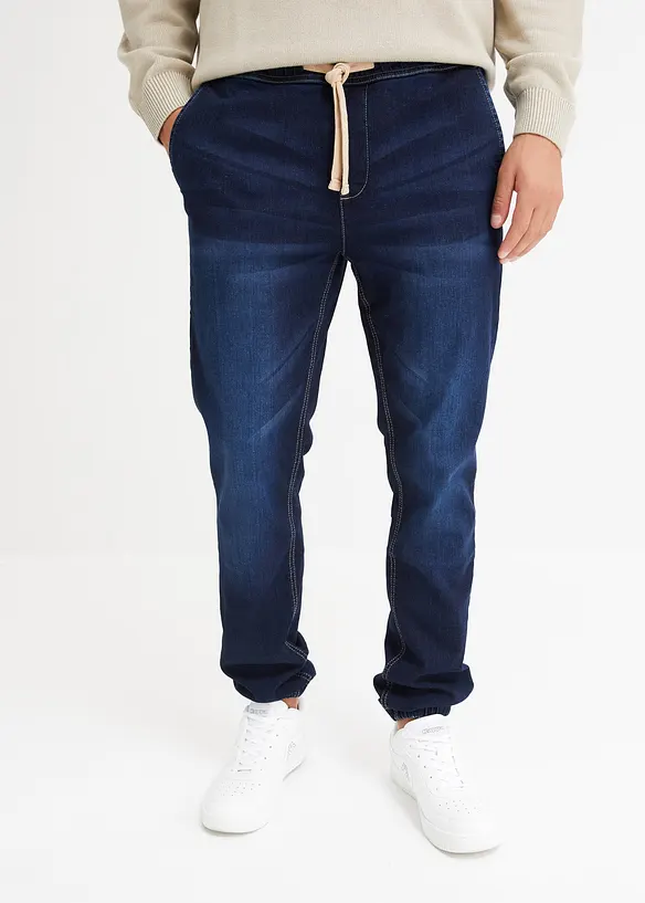Strečové džíny bez zapínání Regular Fit, Tapered, bonprix