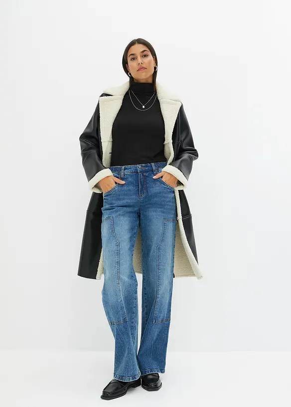 Džíny Wide Leg, Mid Waist, bonprix