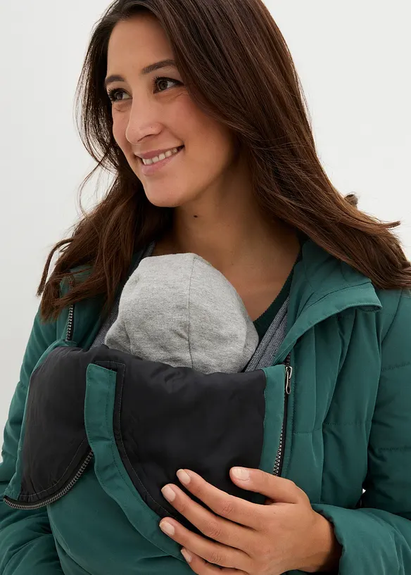 Těhotenský a nosicí kabát 3 v 1 s prošíváním, recyklovaný polyester, bonprix