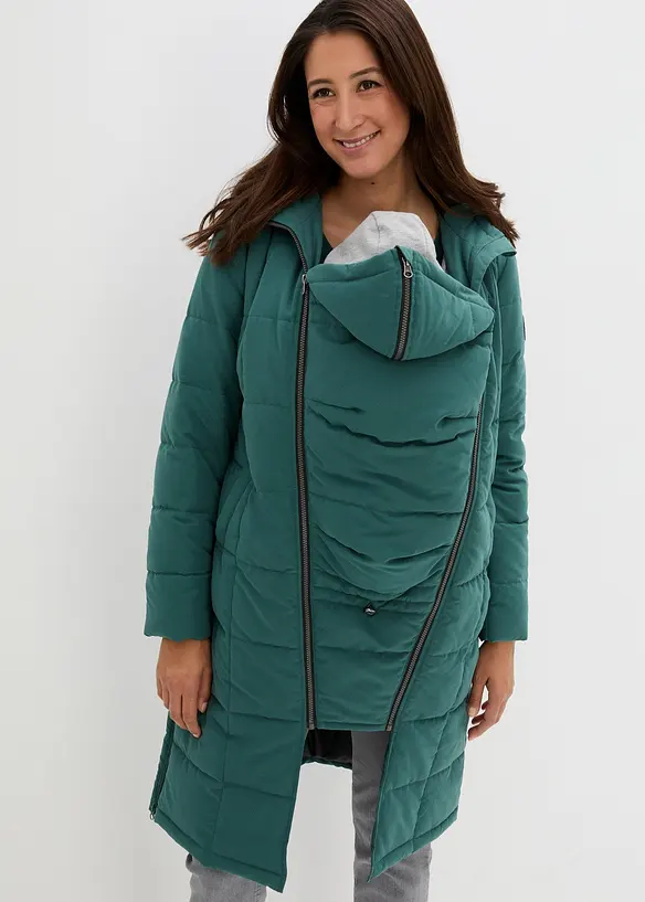 Těhotenský a nosicí kabát 3 v 1 s prošíváním, recyklovaný polyester, bonprix