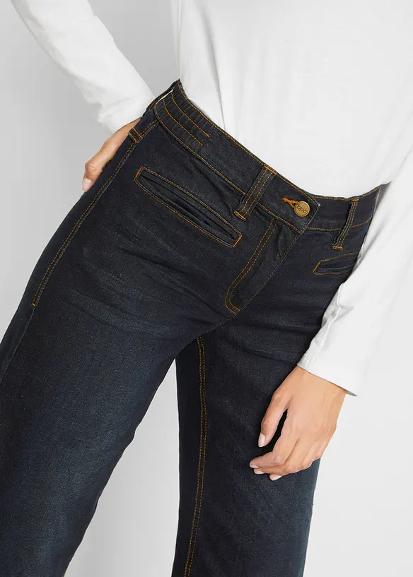 Džíny, Wide Leg, Mid Waist, pohodlný pas, bonprix
