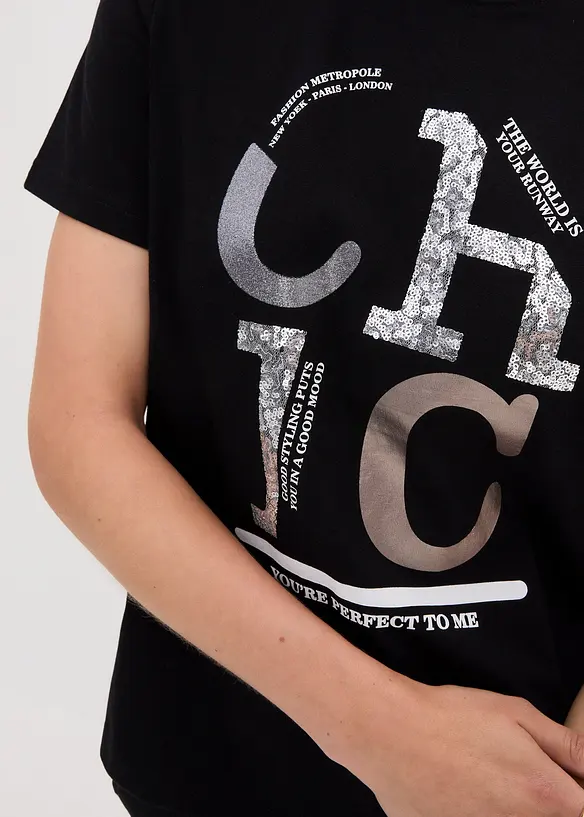 Tričko se třpytivým potiskem, bonprix