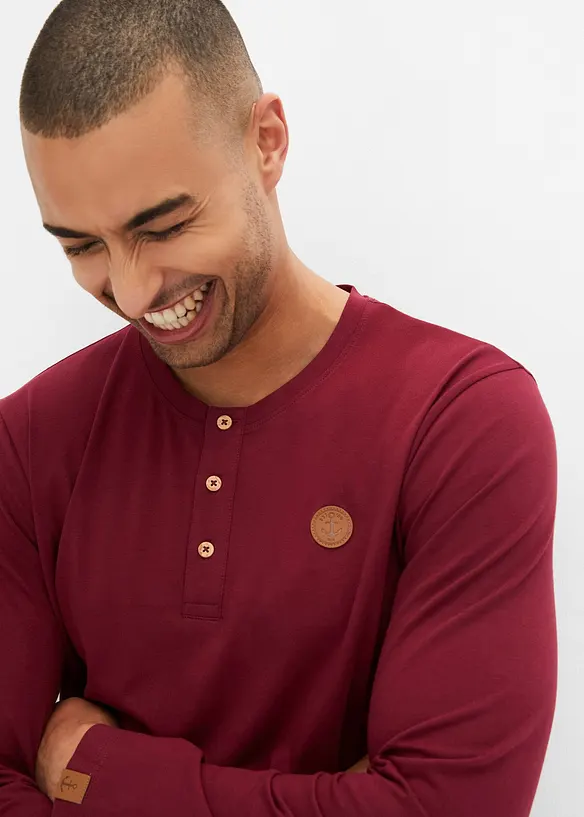 Henley tričko s dlouhým rukávem (2 ks v balení), z čisté organické bavlny, bonprix