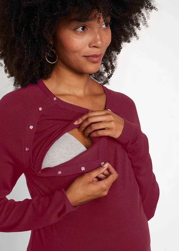 Těhotenský/kojicí svetr 2v1, z jemné pleteniny, bonprix