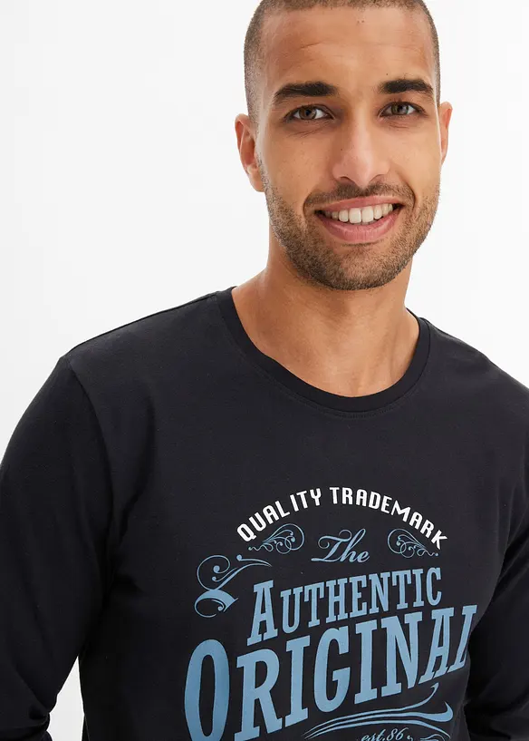 Tričko s dlouhým rukávem, z čisté organické bavlny (2 ks v balení), bonprix