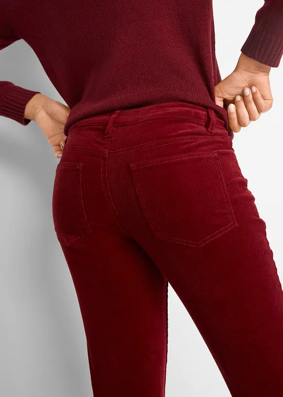 Strečové manšestrové kalhoty, Bootcut, bonprix
