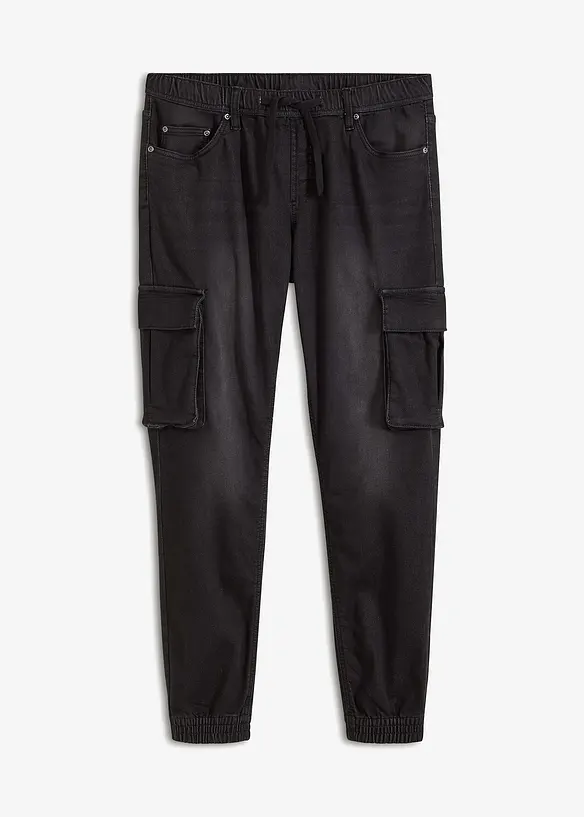 Džíny Slim Fit Straight, bez zapínání, z teplákoviny, bonprix