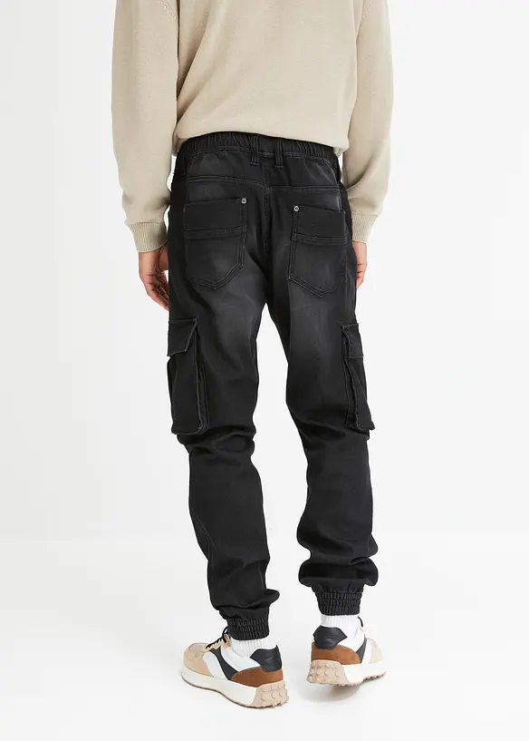 Džíny Slim Fit Straight, bez zapínání, z teplákoviny, bonprix