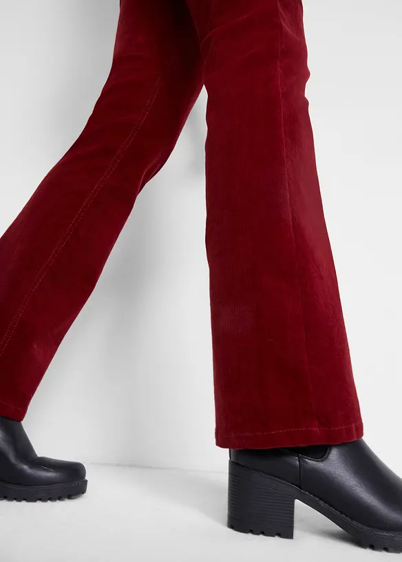 Strečové manšestrové kalhoty, Bootcut, bonprix