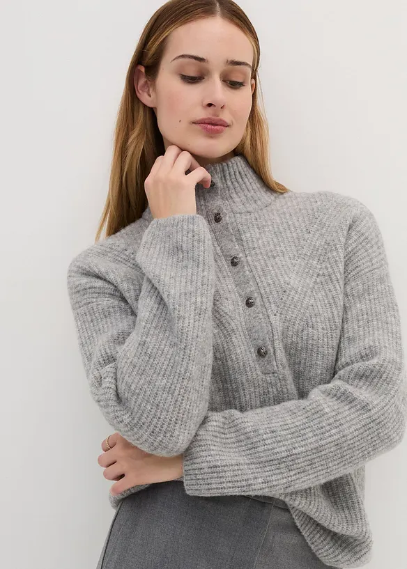 Oversize vlněný svetr s alpakou, bonprix