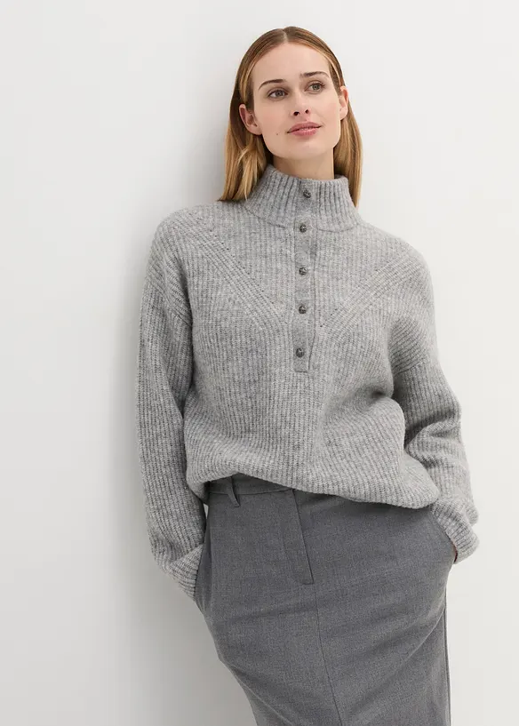 Oversize vlněný svetr s alpakou, bonprix