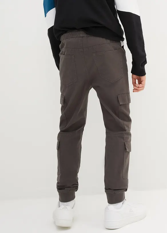 Cargo kalhoty bez zapínání, z čisté bavlny, Regular Fit, bonprix