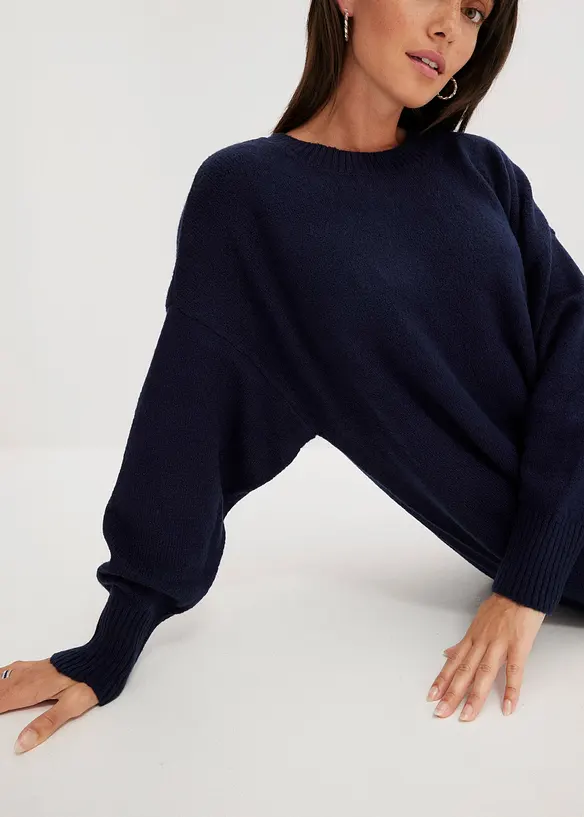 Oversized pletené šaty, bonprix