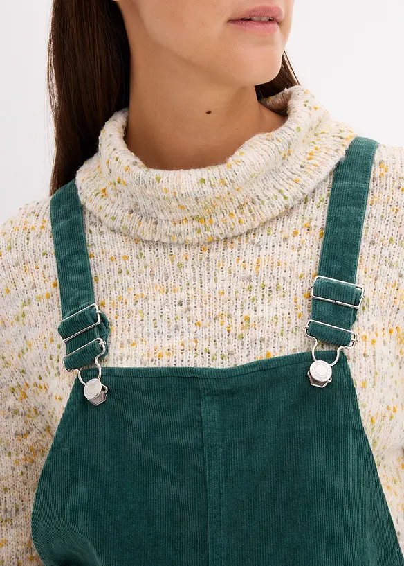 Těhotenské šaty z bavlněného manšestru se strečem, s laclem, bonprix