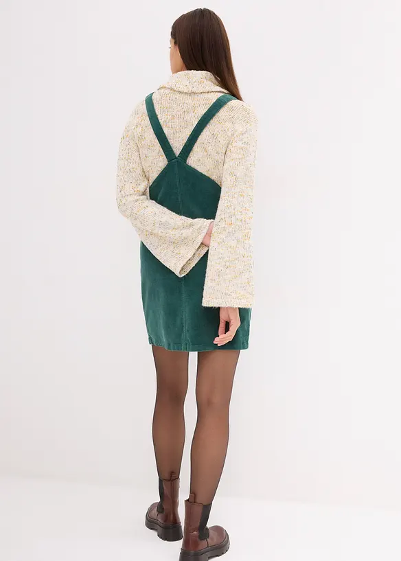 Těhotenské šaty z bavlněného manšestru se strečem, s laclem, bonprix