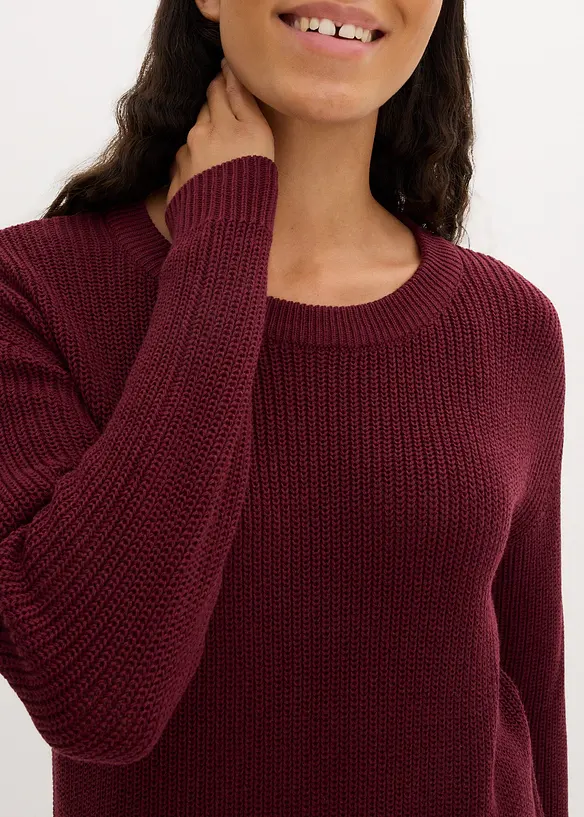 Oversized pletené šaty z žebrového materiálu, bonprix