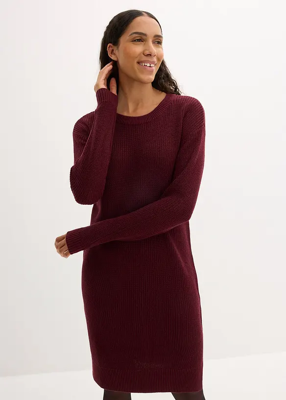Oversized pletené šaty z žebrového materiálu, bonprix