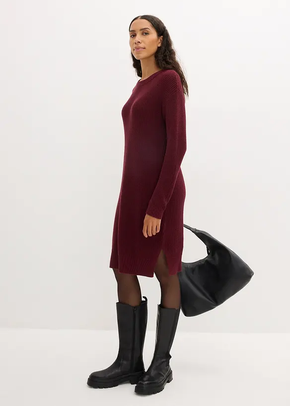Oversized pletené šaty z žebrového materiálu, bonprix
