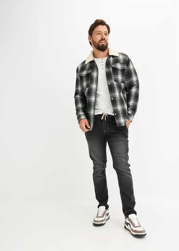 Džínové joggingové kalhoty s pohodlným pasem, Regular Fit Tapered, bonprix