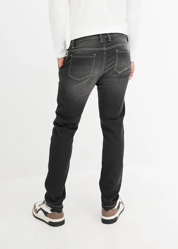 Džínové joggingové kalhoty s pohodlným pasem, Regular Fit Tapered, bonprix