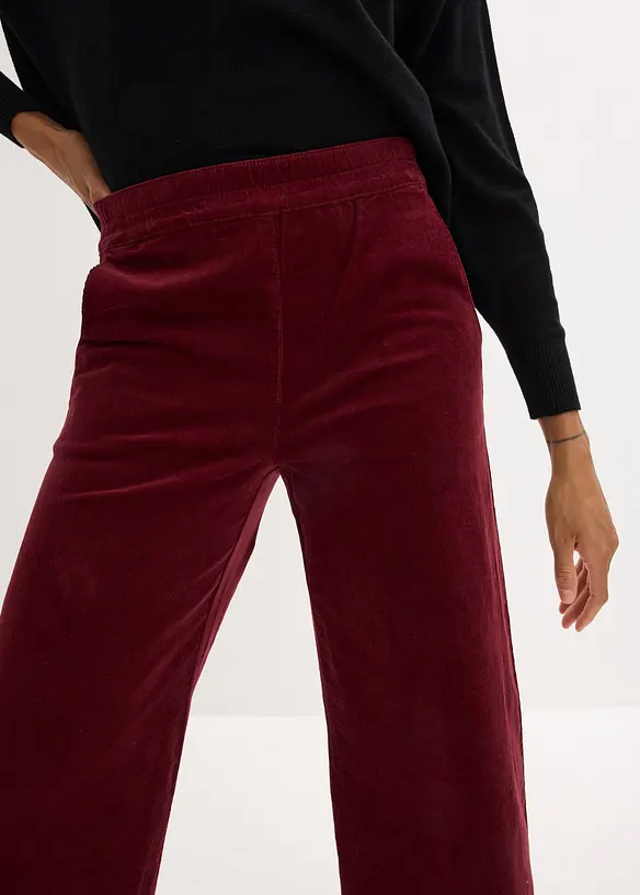 Manšestrové kalhoty s pohodlným pasem, High Waist, bonprix