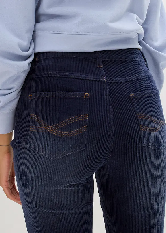 Strečové manšestrové kalhoty Wide, bonprix