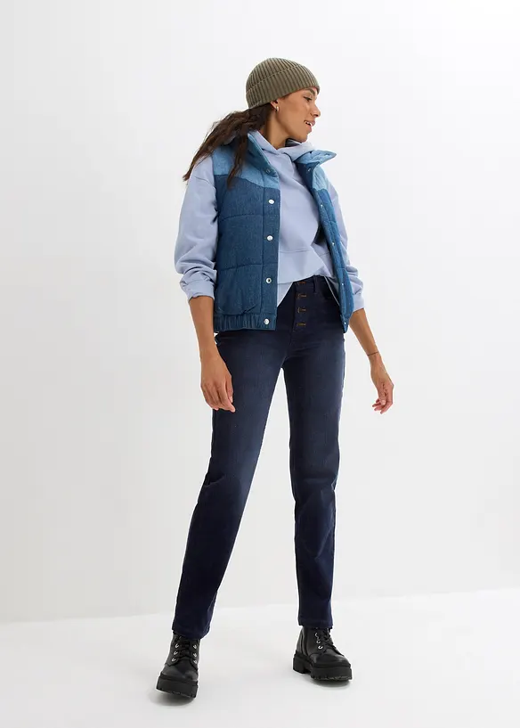 Strečové manšestrové kalhoty Wide, bonprix