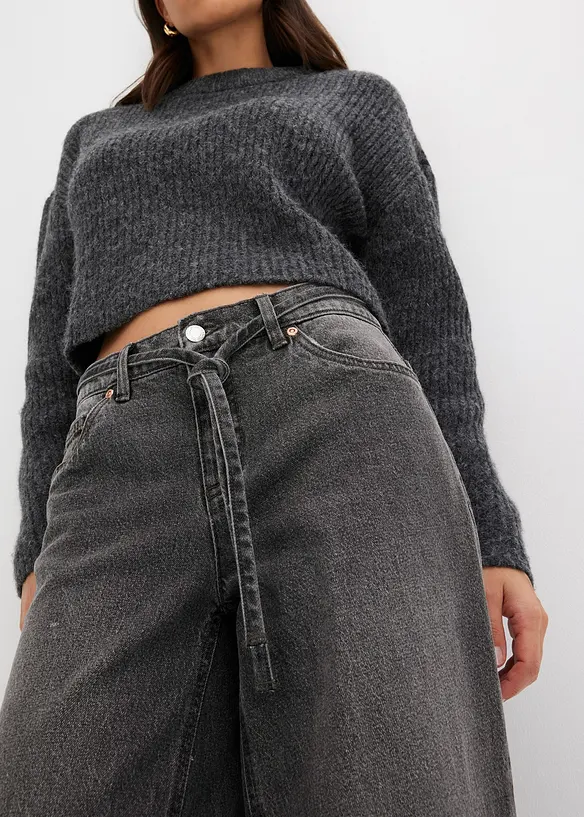 Džíny Wide Leg Mid Waist, bonprix