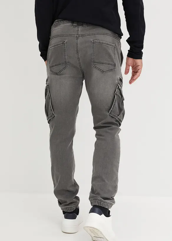 Teplákové džíny s cargo kapsami, Regular Fit, Straight, bonprix
