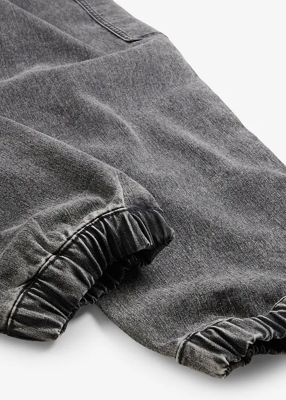 Cargo džíny bez zapínání Loose Fit, s podílem streče, bonprix