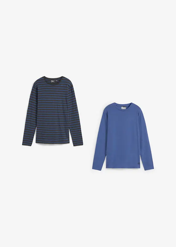 Tričko s dlouhým rukávem, z čisté organické bavlny (2 ks v balení), bonprix
