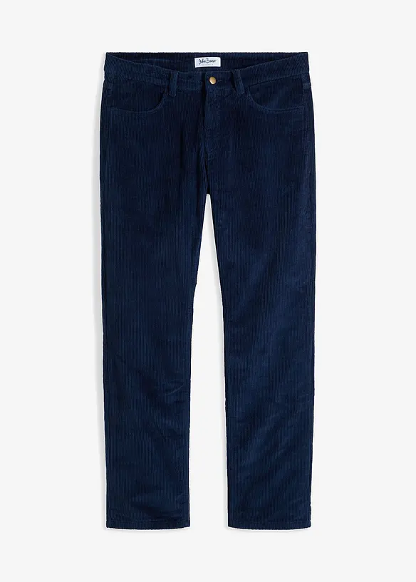 Termo manšestrové kalhoty s flanelovou podšívkou, Straight, Relaxed Fit, bonprix