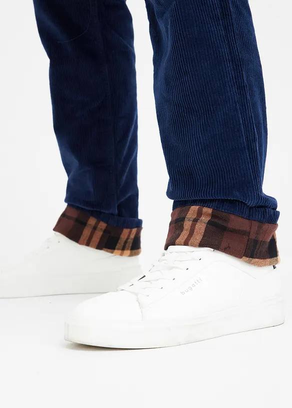 Termo manšestrové kalhoty s flanelovou podšívkou, Straight, Relaxed Fit, bonprix