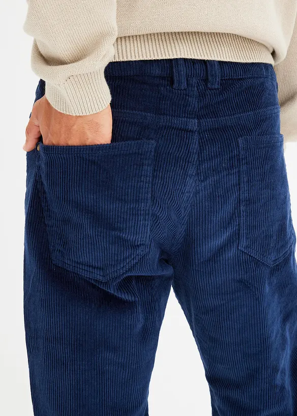 Termo manšestrové kalhoty s flanelovou podšívkou, Straight, Relaxed Fit, bonprix