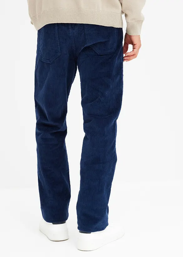 Termo manšestrové kalhoty s flanelovou podšívkou, Straight, Relaxed Fit, bonprix