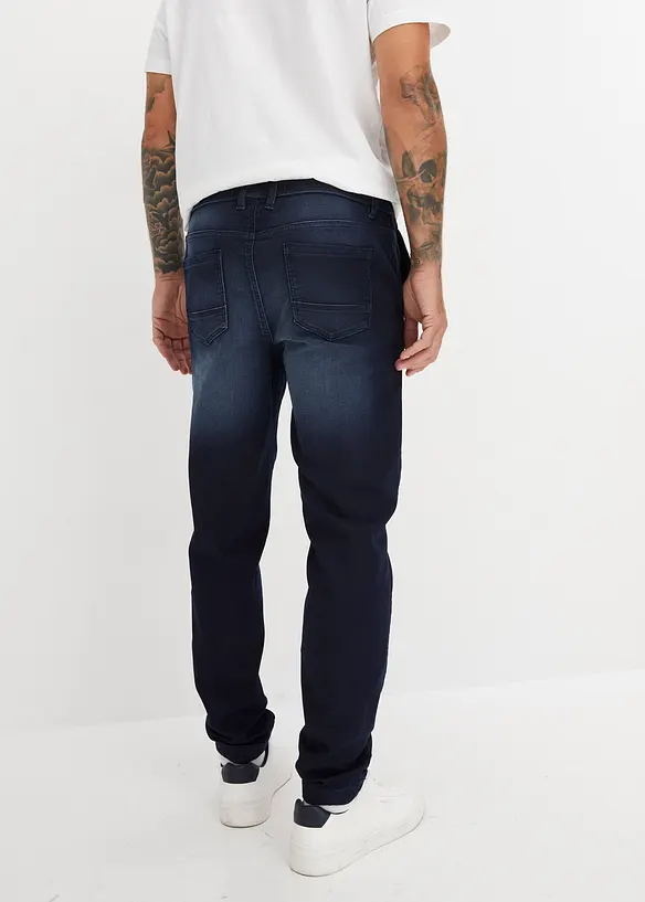 Teplákové džíny bez zapínání, Regular Fit, Straight, bonprix
