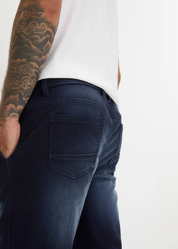 Teplákové džíny bez zapínání, Regular Fit, Straight, bonprix