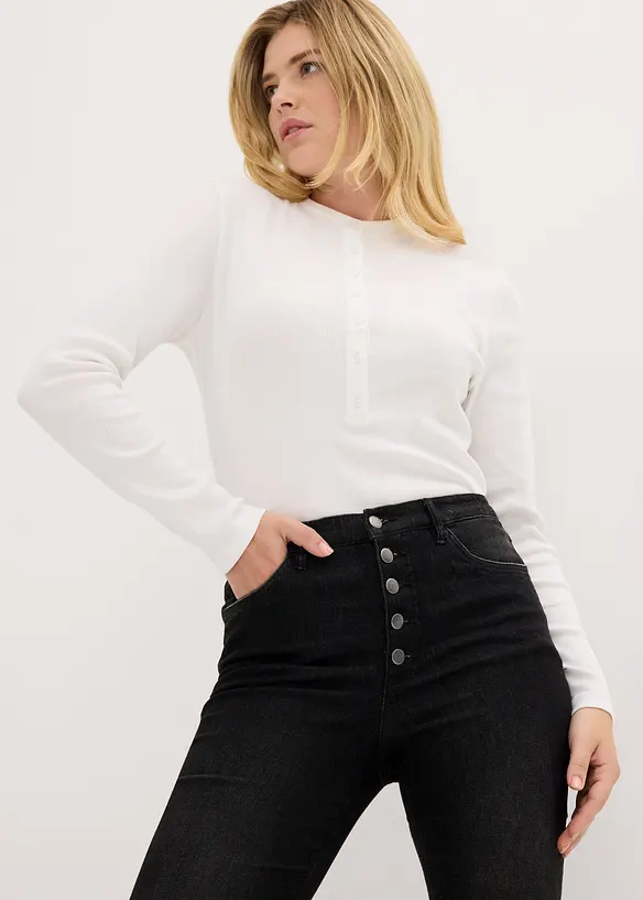 Džíny Bootcut, High Waist, pohodlná pasovka, bonprix