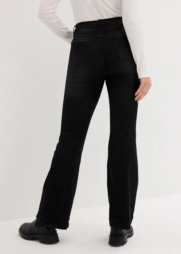 Džíny Bootcut, High Waist, pohodlná pasovka, bonprix