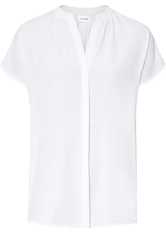 Halenka se skrytou knoflíkovou légou, krátký rukáv, bonprix