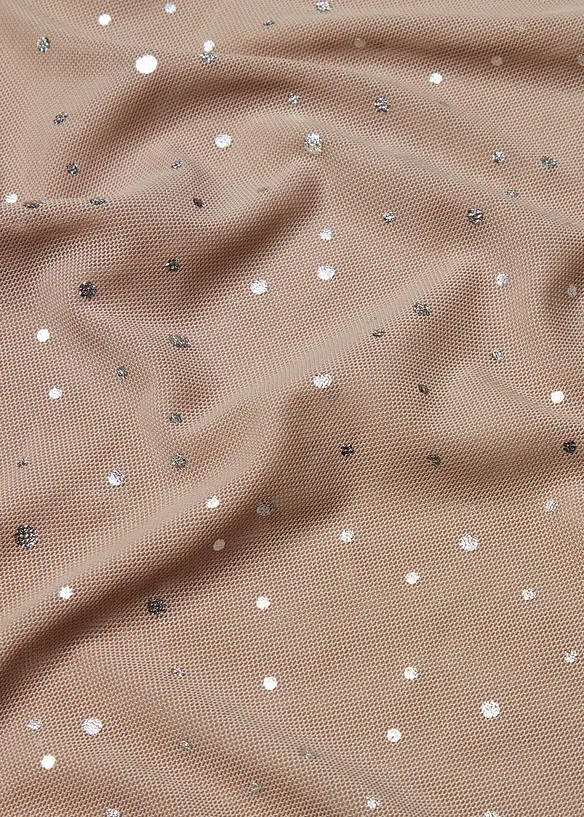 Tričko s dlouhým rukávem ze třpytivé síťoviny, bonprix