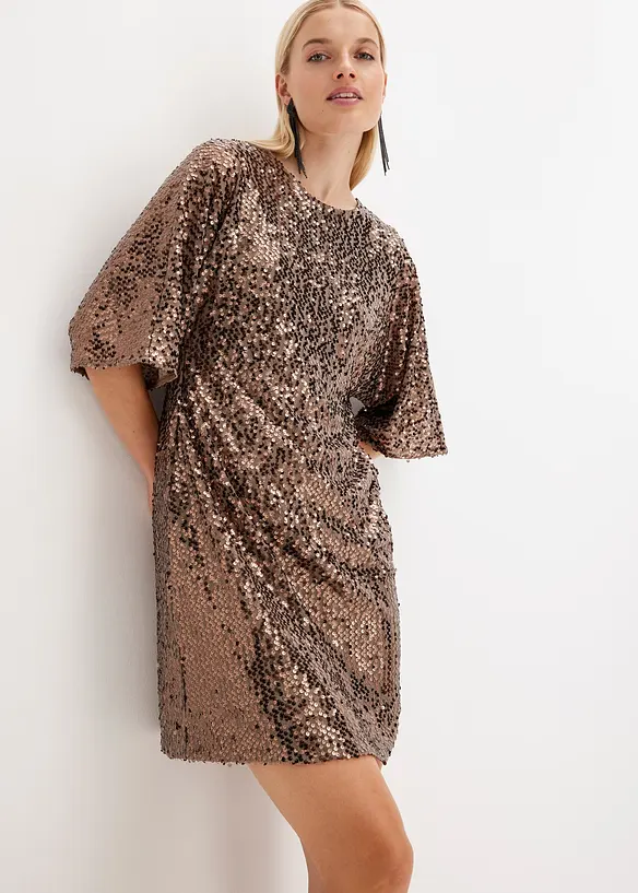 Oversize šaty s pajetkami, bonprix