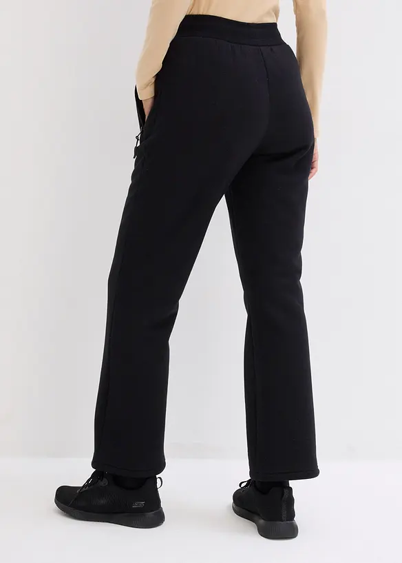 Joggingové kalhoty s podšívkou z medvídkového flísu, široký střih, bonprix