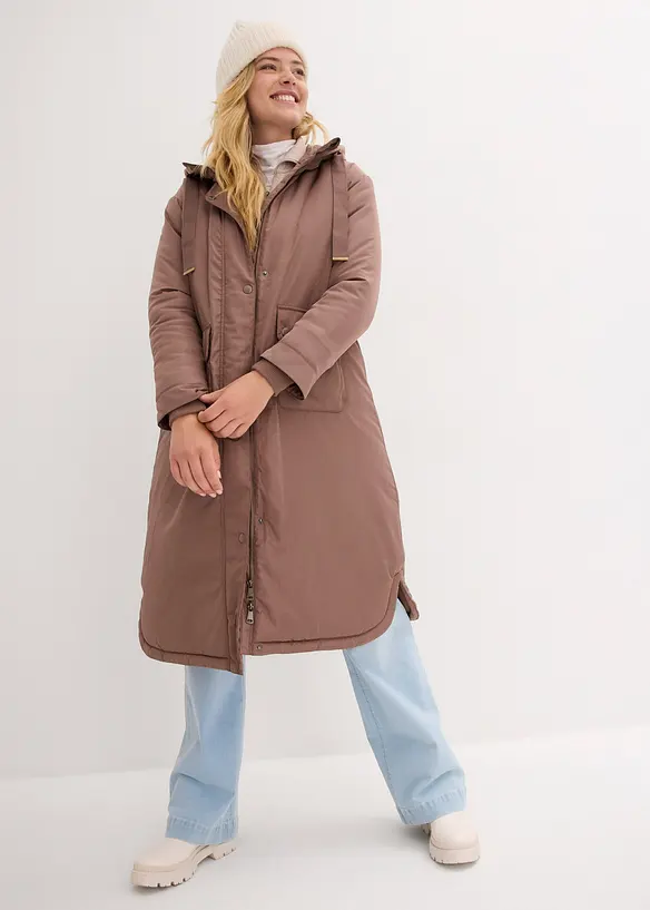 Široká parka ve střihu do A s průvlekem, bonprix